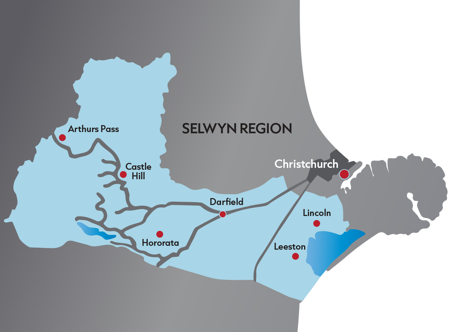 Selwyn Shuttles Service Area