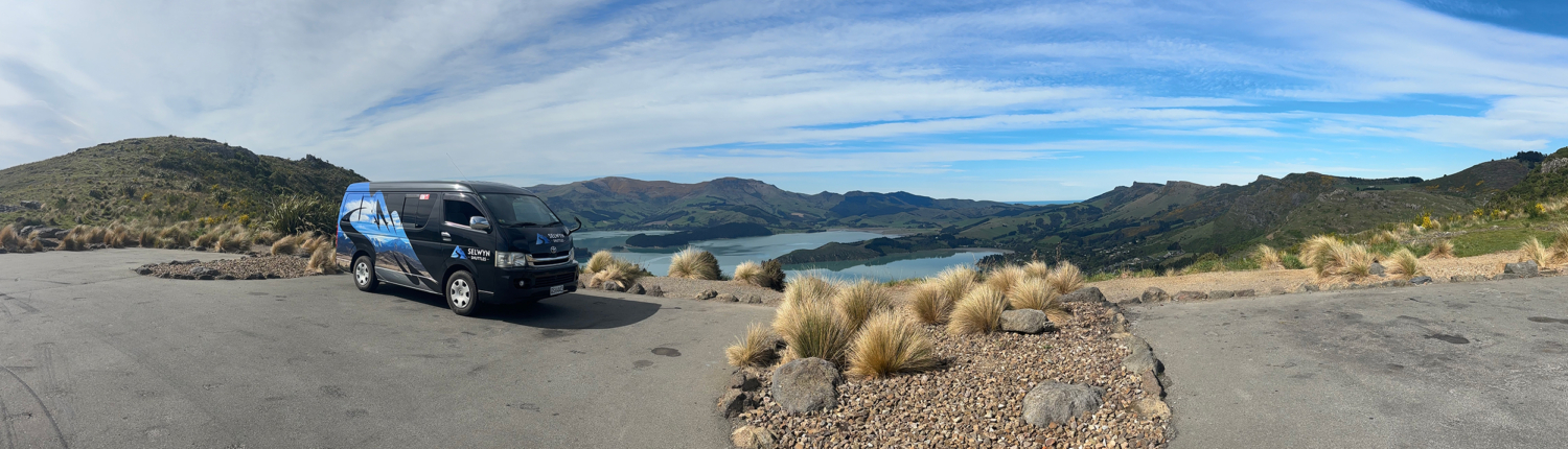 Selwyn shuttles van in Akaroa New Zealand