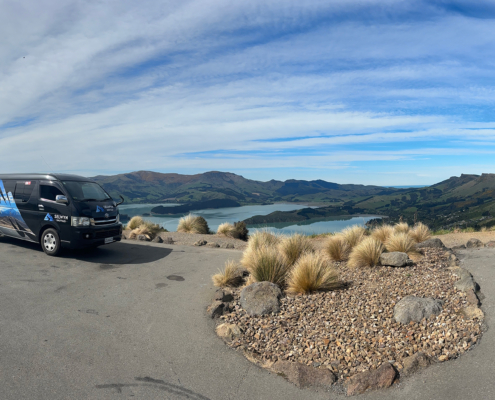 Selwyn shuttles van in Akaroa New Zealand